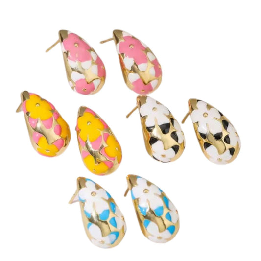 Bonnare Flower Hollow Drop Earrings