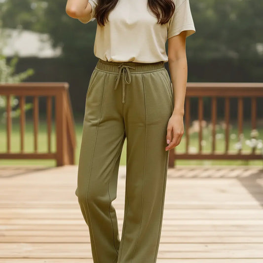Bonnare Plain Cotton Trousers Bonnare Women