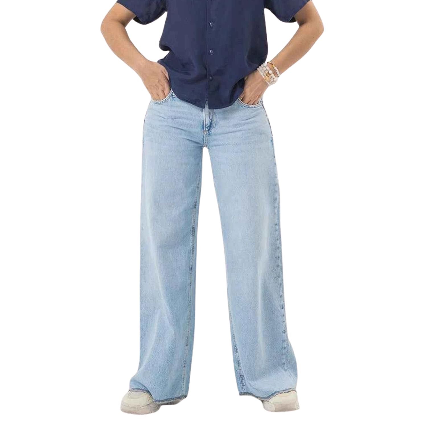 Bonnare Comfortable Wide-Leg Light Blue Jeans Bonnare Women