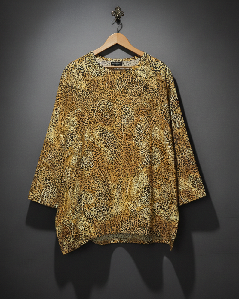 Leopard Print Tunic Style Shirt Bonnare Style