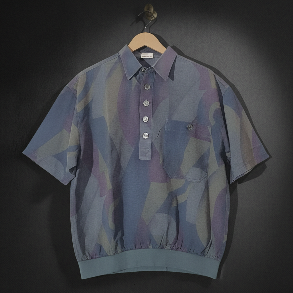 Abstract Geometric Short-Sleeved Popover Blouse - ANGELO LITRICO Bonnare Style