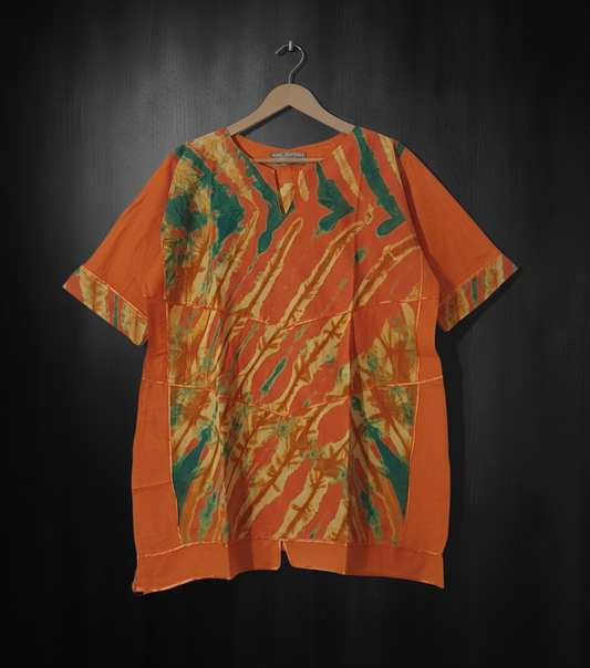 Orange Batik Panel Tunic-TAIF Bonnare Style