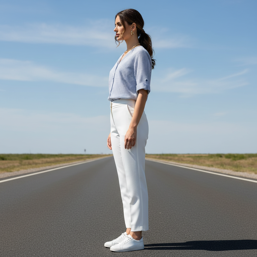 Dramatic Vertical Stripe Blouse - COLLECTION L Bonnare Style