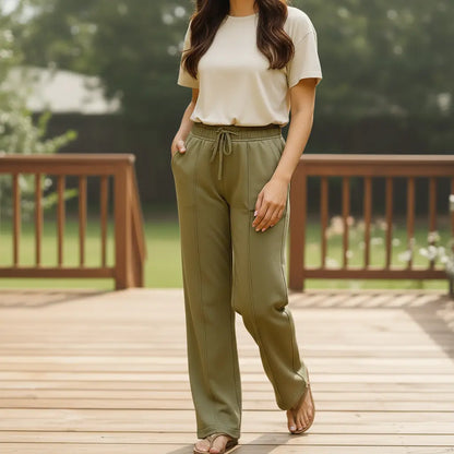 Bonnare Plain Cotton Trousers Bonnare Women
