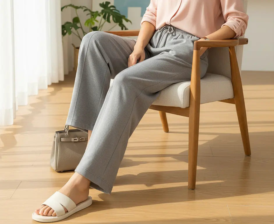 Bonnare Plain Cotton Trousers Bonnare Women